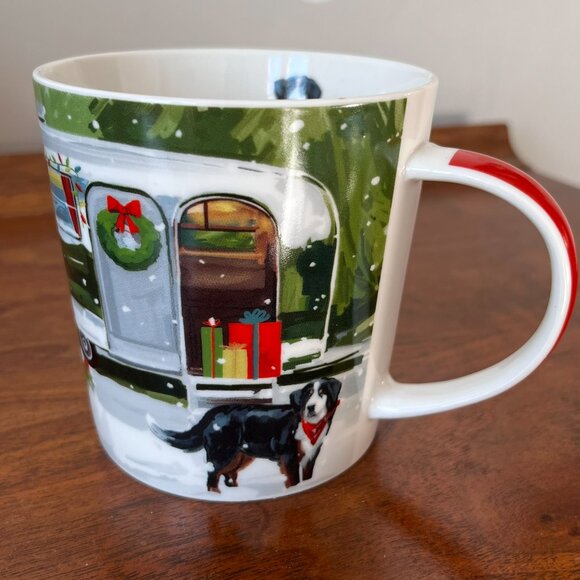 PPD Martha Collins Noah Dog Mug Camper Trailer Christmas Holiday New Bone China - Picture 4 of 14